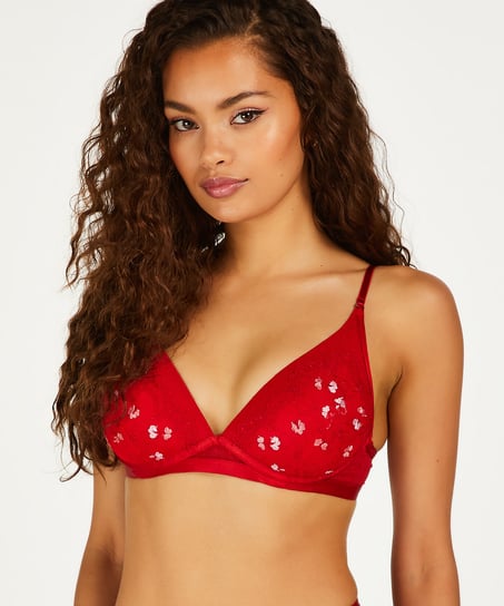 Violet Padded Non-Wired Bra - Red