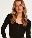 Ribbed Pyjama Top - Brown