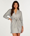 Jacquard Short Jersey Robe - Gray