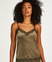Velours Lace Cami Top - Green