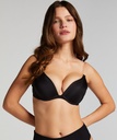 Soutien-gorge à armatures préformé push-up sans bretelles Transparent Back - Noir