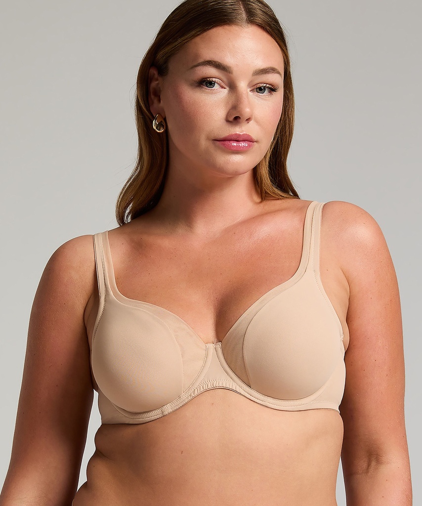 Soutien-gorge à armatures non-préformé en maille - Beige