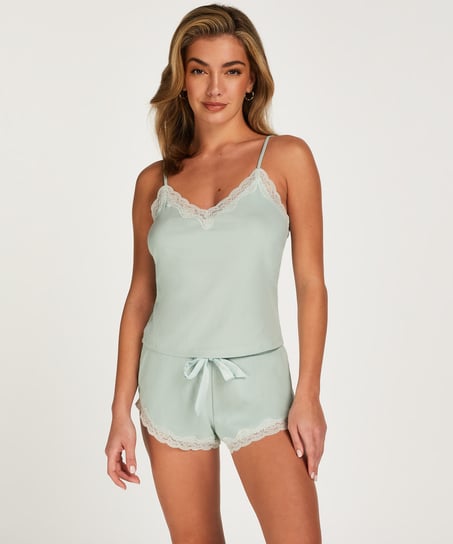 Ribbed lace Shorts - Green