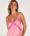 Lace Buttons Top - Pink