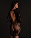 Playsuit Lace Open Crotch - Black