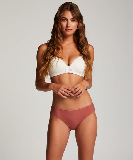 Lace Back Invisible Thong - Pink
