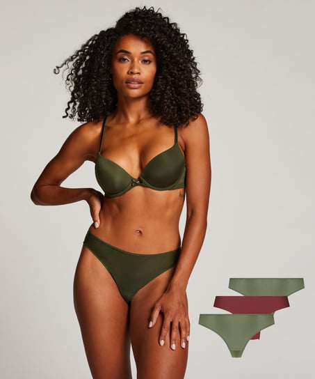 3-pack Invisible Thong - Green