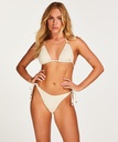Crochet Lurex High Leg Bikini Bottom - White