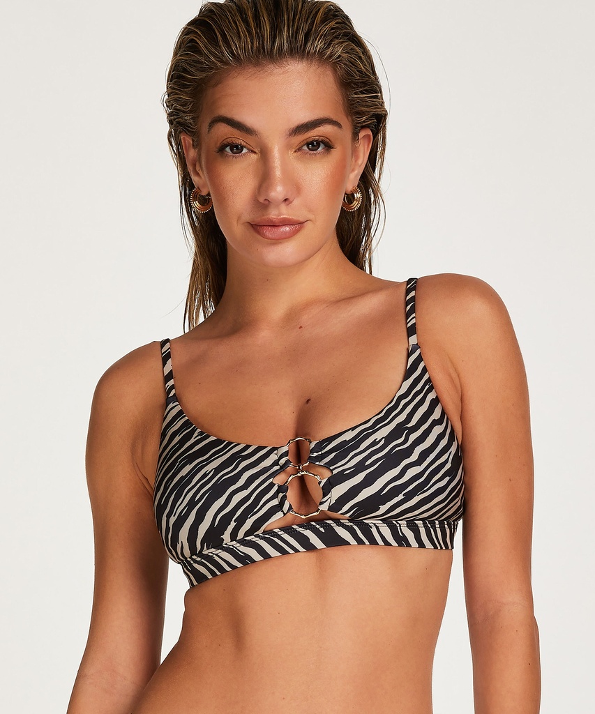 Zebra Bikini Top - Brown
