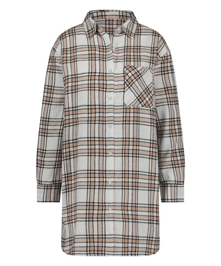 Chemise de nuit Boyfriend Check - Beige