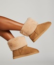 Faux Suede Slippers - Beige