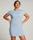 Chemise de nuit à col rond - Bleu