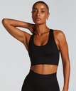 HKMX Soutien-gorge de sport sans couture - Noir