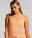 Top Cami Rib Lace - Rose