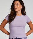 Chemise à manches courtes en coton - Violet