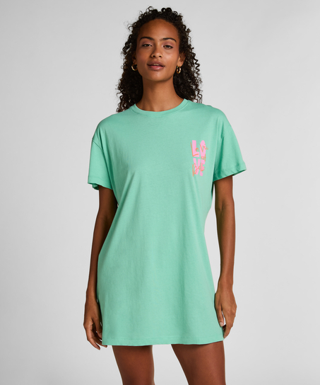 Chemise de nuit à col rond - Vert