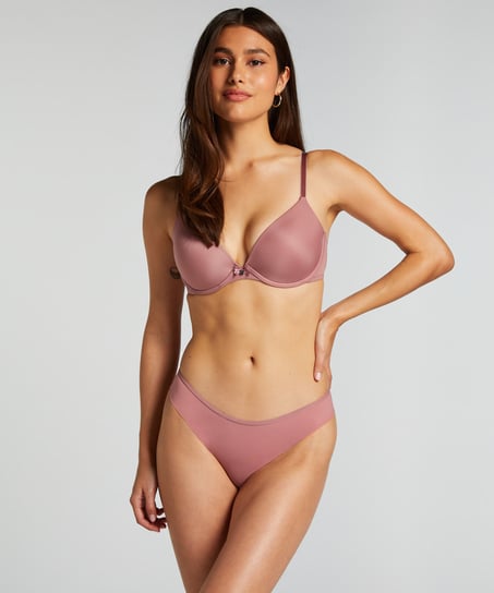 Slip brésilien iInvisible Lace Back - Rose