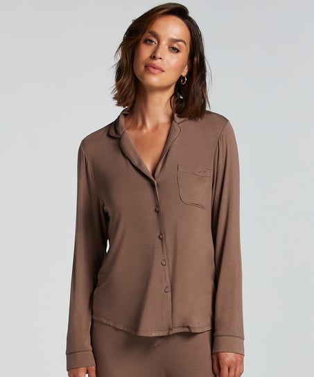 Veste à manches longues en jersey Essential - Marron