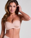 Soutien-gorge push-up sans bretelles à armatures préformé Smooth - Beige
