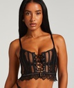Soutien-gorge à armatures préformé longline Cierra - Noir