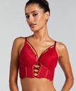 Soutien-gorge à armatures longline push-up préformé Charlotta - Rouge