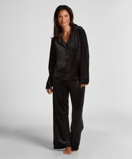 Pantalon de pyjama Velours - Noir