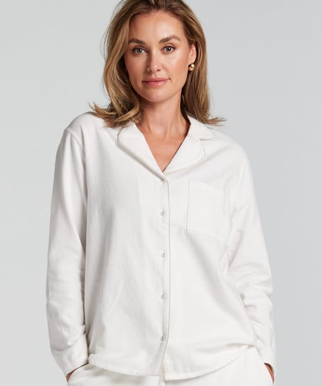 Haut de pyjama Flanel Essentials - Blanc