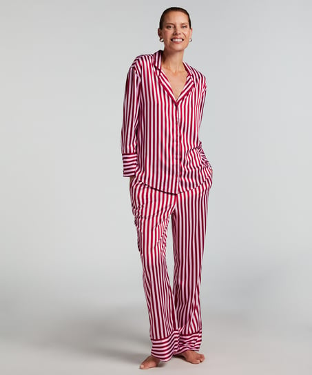 Satin print long sleeve pyjamas - Pink