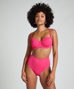 Bas de bikini Rio taille haute festonné - Rose