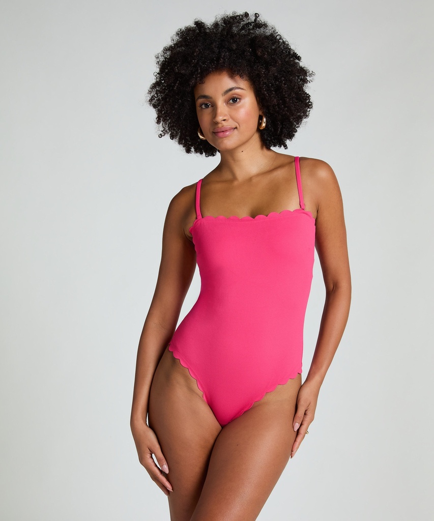 Maillot de bain Bandeau Scallop - Rose