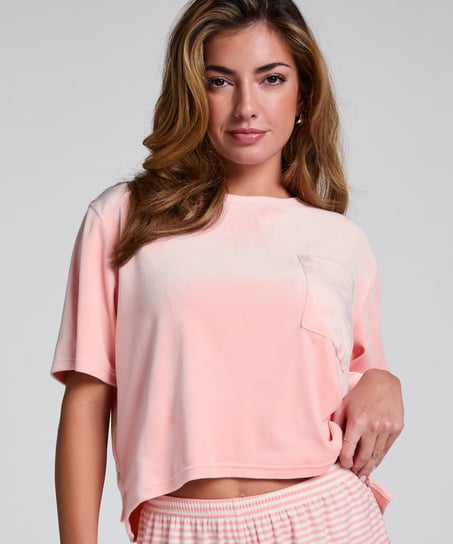 Top Velours Pocket - Rose