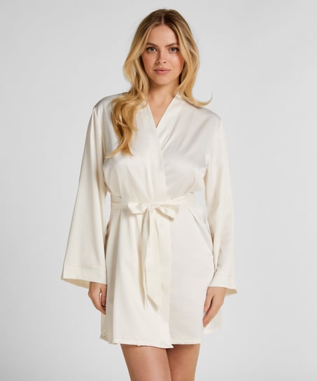Kimono de Mariée en Satin - Blanc