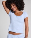 Top Pointelle - Bleu
