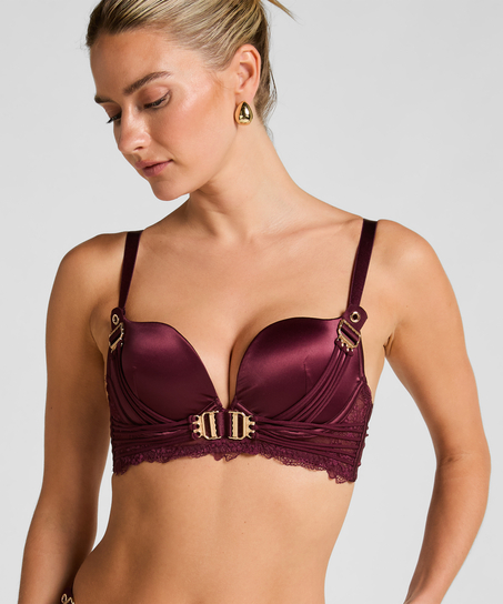 Soutien-gorge à armatures longline push-up préformé Avela - Rouge