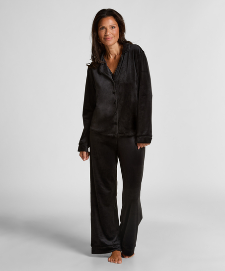Pantalon de pyjama Velours - Noir