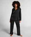 Pantalon à rayures en satin - Noir