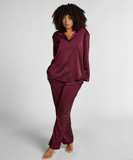 Pantalon à rayures en satin - Violet