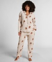 Pantalon droit en flanelle ours - Beige