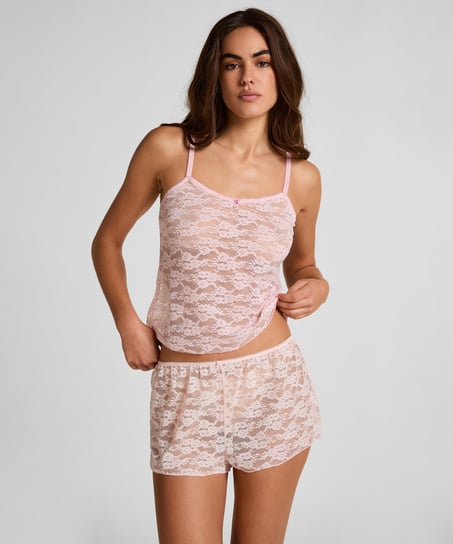 Short en dentelle intégrale - Rose
