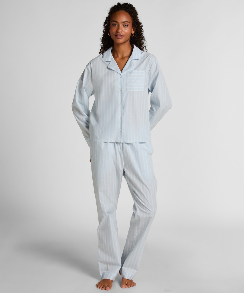 PANT WOVEN CO STRIPE - Xenon Blue