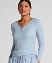 Haut de pyjama à manches longues Henley - Bleu