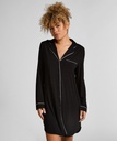Robe-chemise à manches longues en jersey Essential - Noir