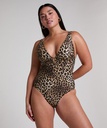 Maillot de bain sclulpant Luxe Animalia - Marron