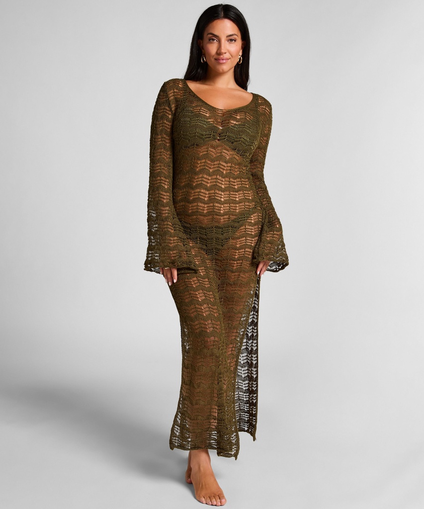 Robe maxi en crochet - Vert