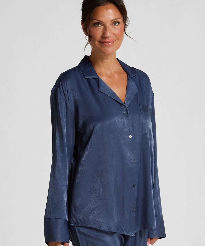 Veste à manches longues Satin Ayla - Bleu