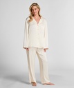 Pantalon à rayures en satin - Blanc