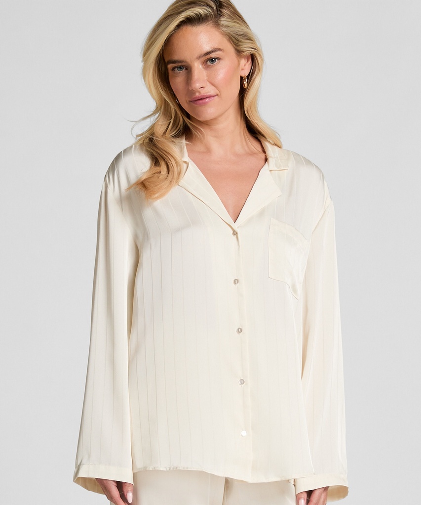 Veste en satin à rayures - Blanc