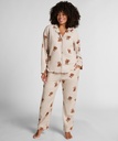 Pantalon droit en flanelle ours - Beige