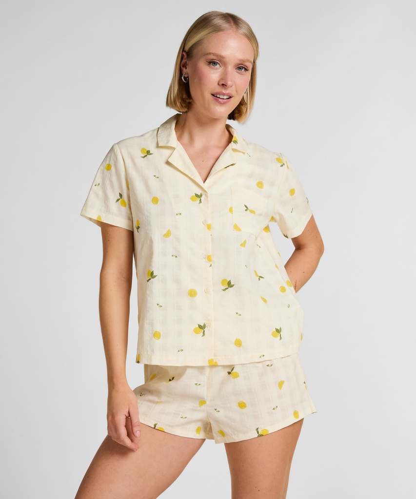 Ensemble Pyjama Citron - Blanc