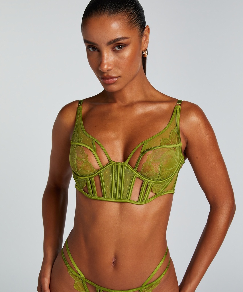 Soutien-gorge à armatures non-préformé longline Billie - Vert